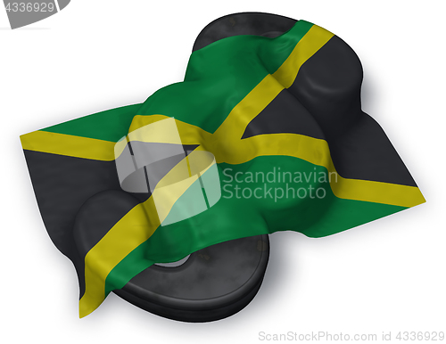 Image of flag of jamaica and paragraph symbol - 3d illustration