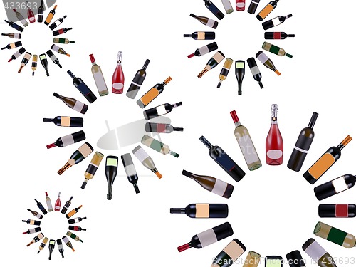 Image of Wine bottles composition