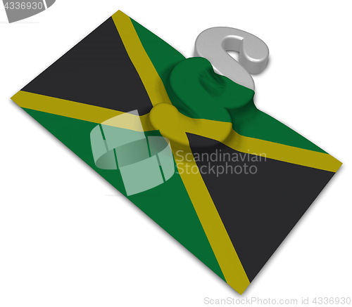 Image of flag of jamaica and paragraph symbol - 3d illustration