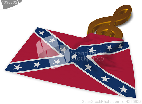 Image of clef symbol and flag of the Confederate States of America - 3d rendering