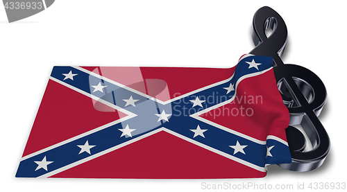 Image of clef symbol and flag of the Confederate States of America - 3d rendering