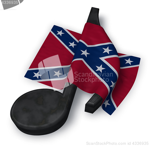 Image of music note symbol and flag of the Confederate States of America - 3d rendering