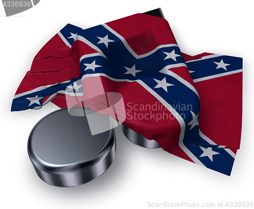 Image of music note symbol and flag of the Confederate States of America - 3d rendering
