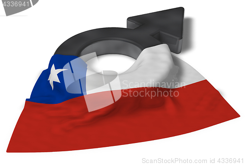 Image of mars symbol and flag of chile - 3d rendering