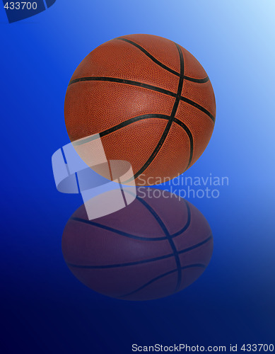 Image of Basketball on gradient blue background