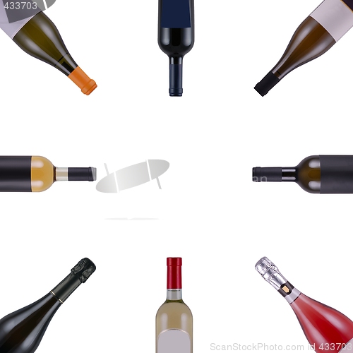 Image of Wine bottles composition