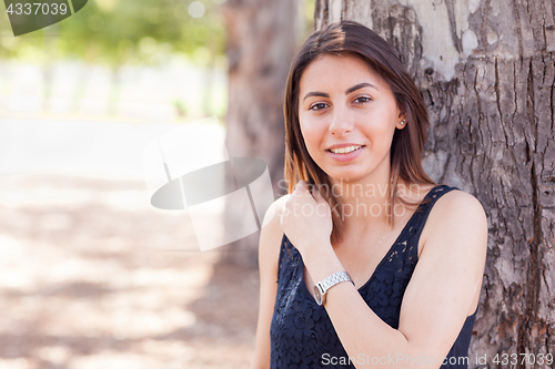 Image of Beautiful Young Ethnic Woman Portrait Outside.