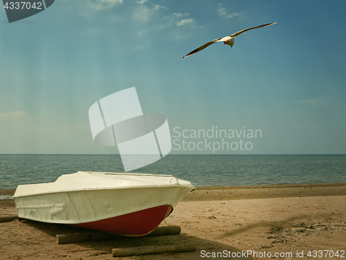 Image of Sea boat at beach