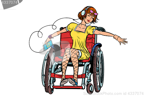 Image of Dancing girl in a wheelchair, audio and music