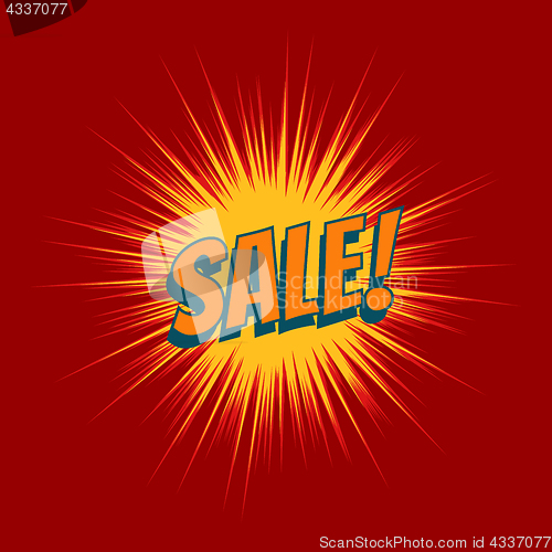 Image of Sale text pop art red background