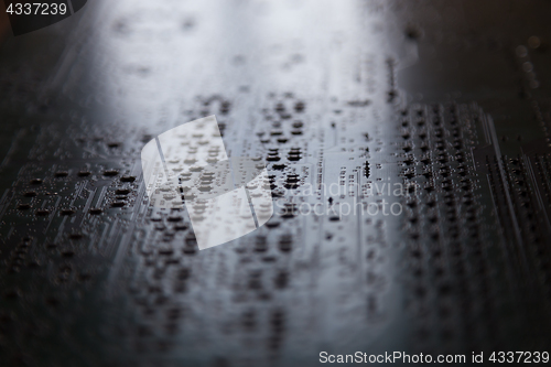 Image of Close up of electronic circuit board.