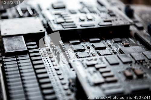 Image of Close up of electronic circuit board.