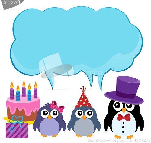 Image of Party penguins with copyspace theme 1