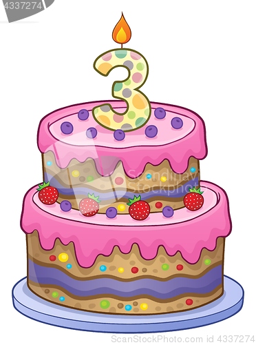 Image of Birthday cake image for 3 years old