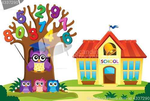 Image of Tree and owls near school theme 3