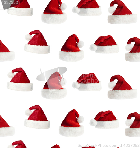 Image of seamless Santa hat background