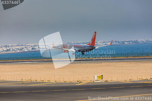 Image of ARECIFE, SPAIN - APRIL, 16 2017: Boeing 737-800 of Jet2 with the