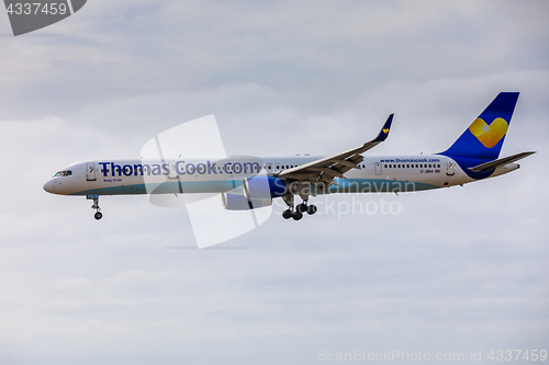 Image of ARECIFE, SPAIN - APRIL, 15 2017: Boeing 757-300 of ThomasCook.co