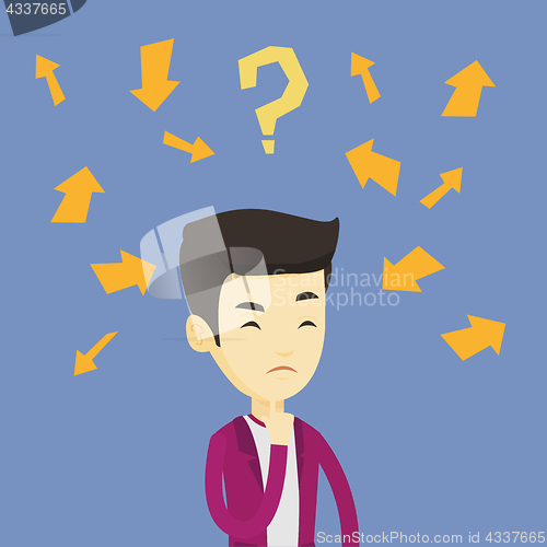 Image of Young business man thinking vector illustration.