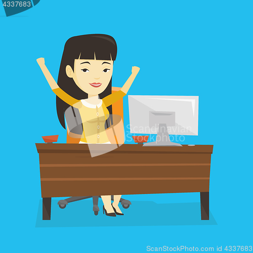 Image of Successful business woman vector illustration.