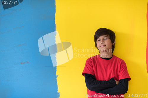 Image of Portrait of a happy young boy