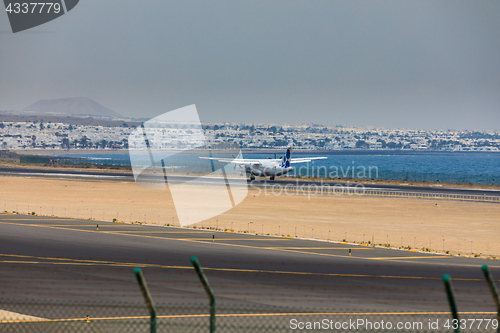 Image of ARECIFE, SPAIN - APRIL, 16 2017: ATR 72 of canariafly.es with th