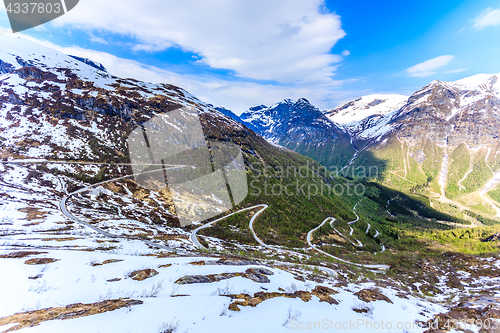 Image of A winding and narrow road providing access to the mountain in St