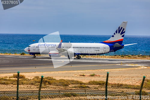 Image of ARECIFE, SPAIN - APRIL, 15 2017: Boeing 737 - 800 of SunExpress 