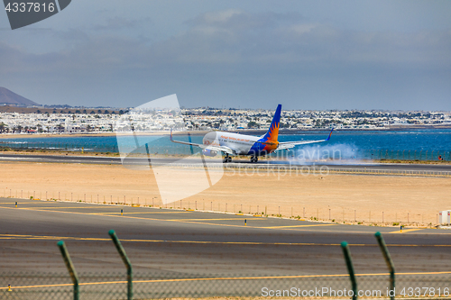 Image of ARECIFE, SPAIN - APRIL, 15 2017: Boeing 737-800 of Jet2holidays 