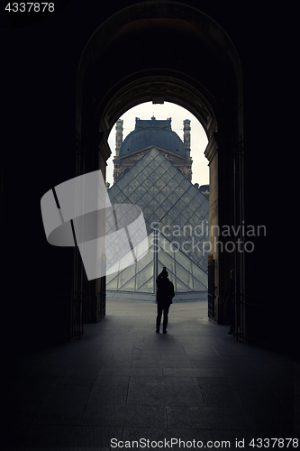 Image of Louvre archway closeup view