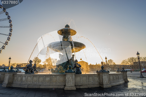 Image of Fountain at Place de la Concorde in Paris 