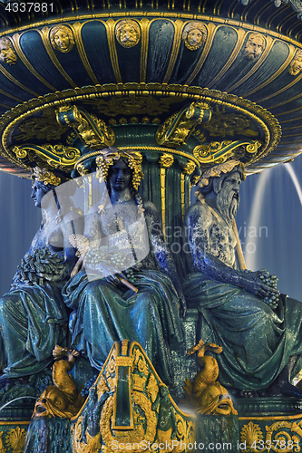 Image of Fountain at Place de la Concorde in Paris France 
