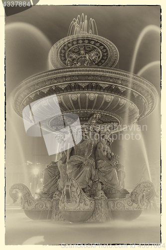 Image of Fountain at Place de la Concorde in Paris France 