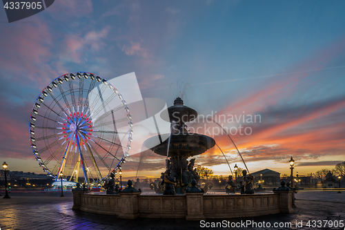 Image of Fountain at Place de la Concorde in Paris 