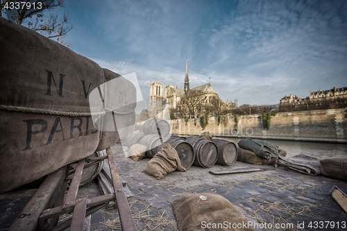 Image of Docks of Notre Dame Cathedral in Paris 