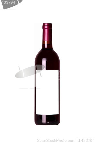 Image of Bottle of wine with white label