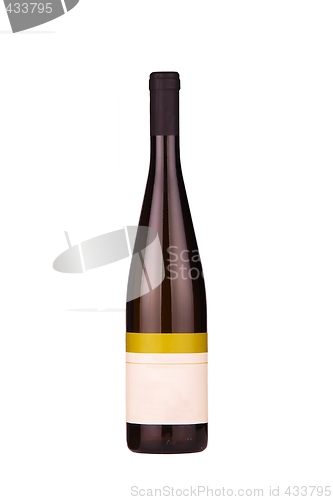 Image of Bottle of wine with white label