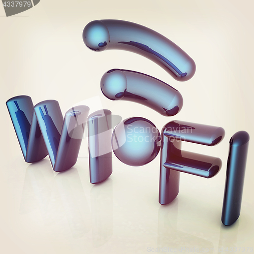 Image of WiFi symbol. 3d illustration. Vintage style.