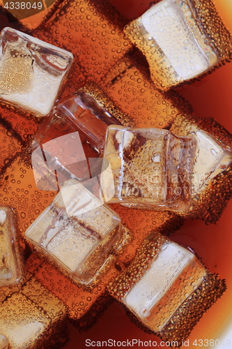 Image of cola drink with ice cubes texture