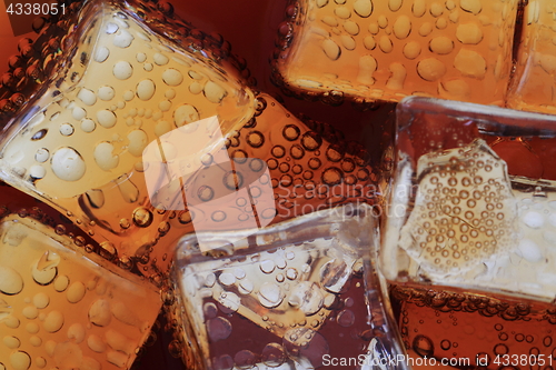 Image of cola drink with ice cubes texture