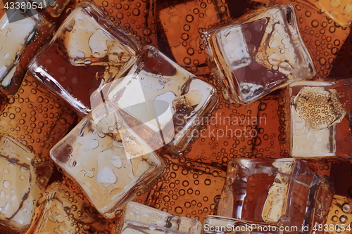 Image of cola drink with ice cubes texture