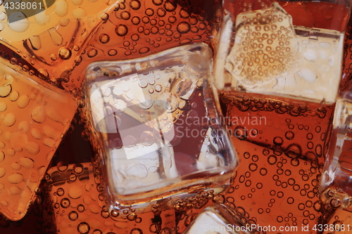Image of cola drink with ice cubes texture