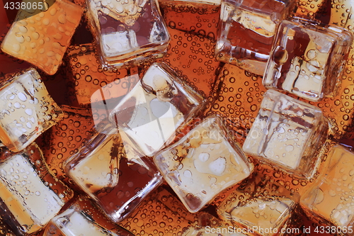 Image of cola drink with ice cubes texture