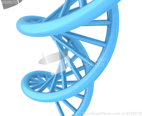 Image of DNA structure model on white. 3D illustration