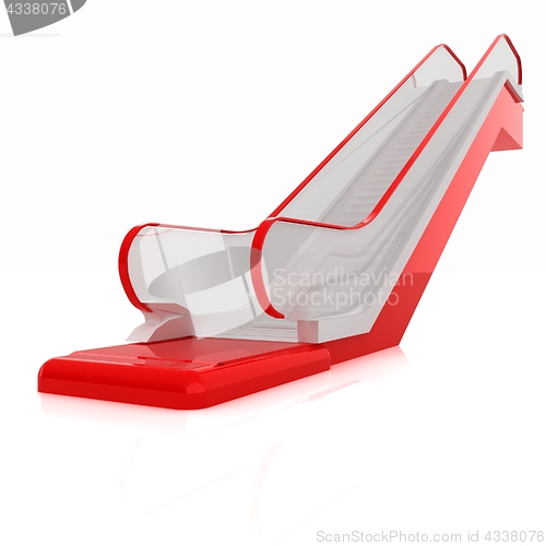 Image of Single escalator. 3d illustration