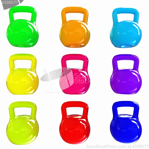 Image of A set of sports items - weights. 3d illustration