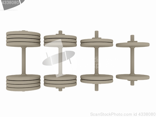 Image of dumbbells. 3d illustration