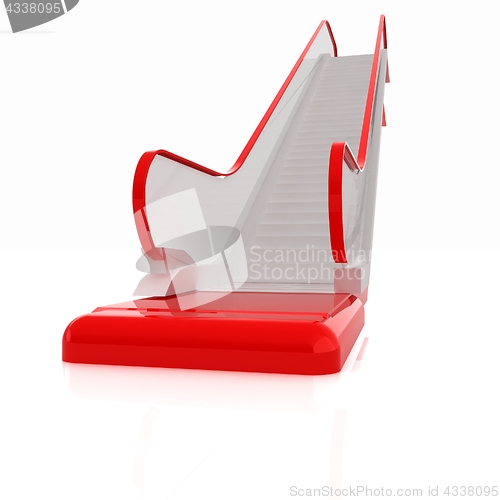 Image of Single escalator. 3d illustration