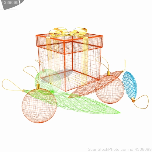 Image of colorful gift box concept. 3d illustration