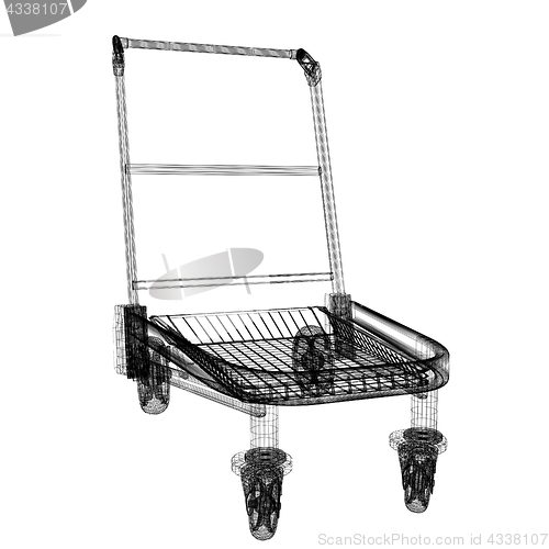 Image of Trolley for luggage at the airport. 3D illustration.